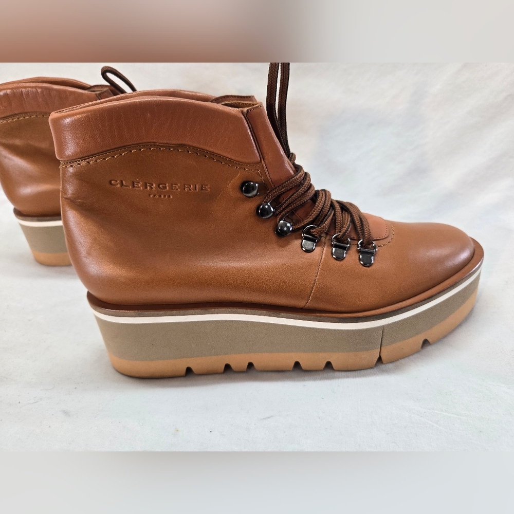 $795 ROBERT CLERGERIE Women's 40.5 Bubble Leather Platform Hiker Booties New